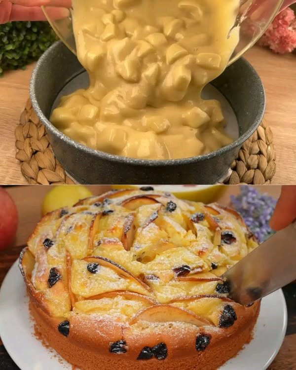 🍏 The Ultimate Apple Cake with Raisins Recipe: A Long and Detailed Guide 🍏 481499157_1223937673071283_2129742181030470327_n